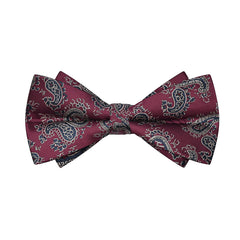 Maroon Paisley Bow Tie